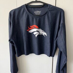 Denver Broncos Long Sleeve Crop Top